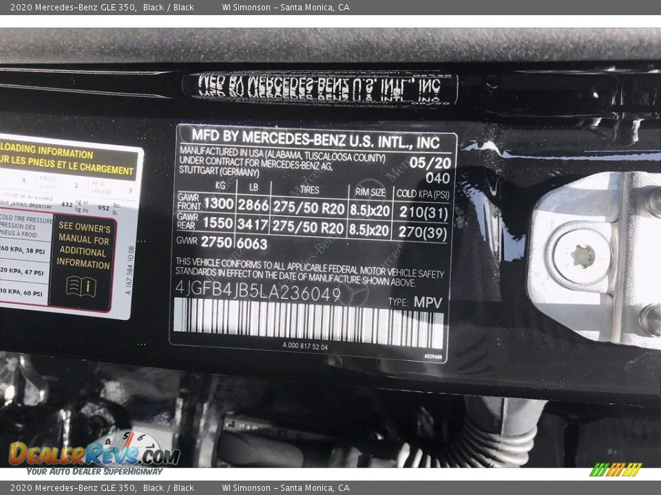 2020 Mercedes-Benz GLE 350 Black / Black Photo #12