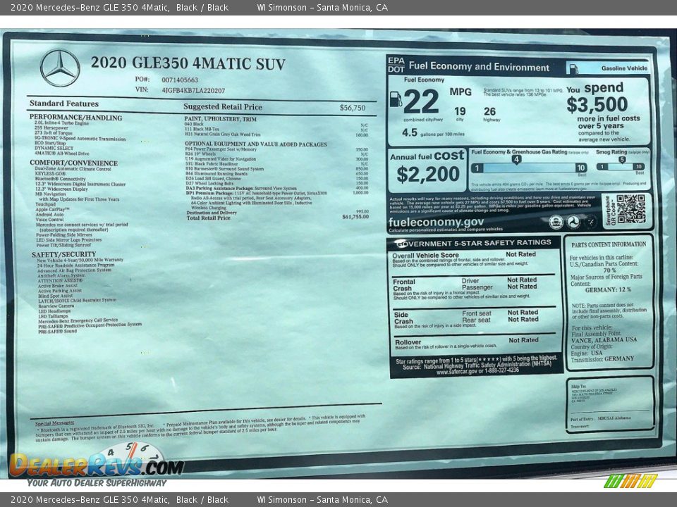 2020 Mercedes-Benz GLE 350 4Matic Black / Black Photo #10