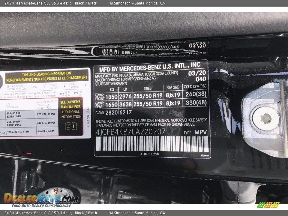 2020 Mercedes-Benz GLE 350 4Matic Black / Black Photo #11