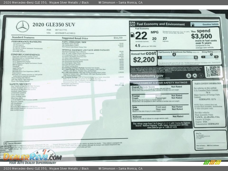 2020 Mercedes-Benz GLE 350 Mojave Silver Metallic / Black Photo #10