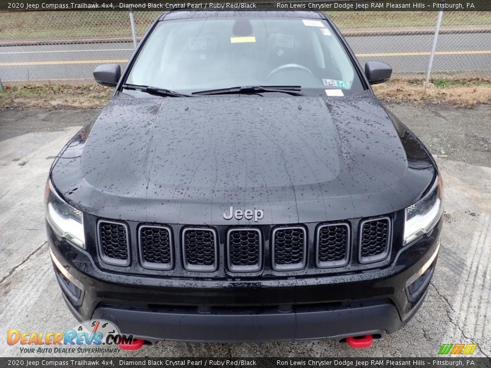 2020 Jeep Compass Trailhawk 4x4 Diamond Black Crystal Pearl / Ruby Red/Black Photo #2