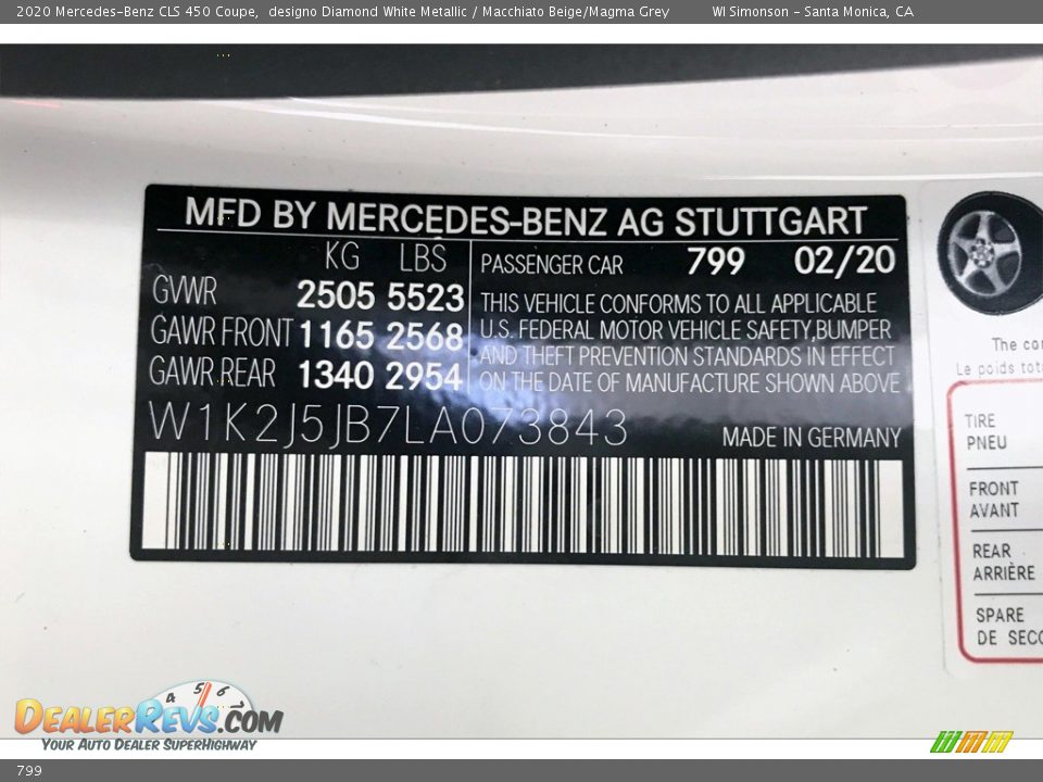 Mercedes-Benz Color Code 799 designo Diamond White Metallic