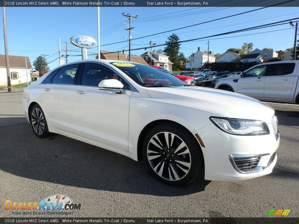 2018 Lincoln MKZ Select AWD White Platinum Metallic Tri-Coat / Ebony Photo #3