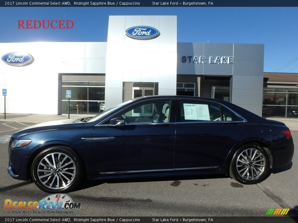 2017 Lincoln Continental Select AWD Midnight Sapphire Blue / Cappuccino Photo #1