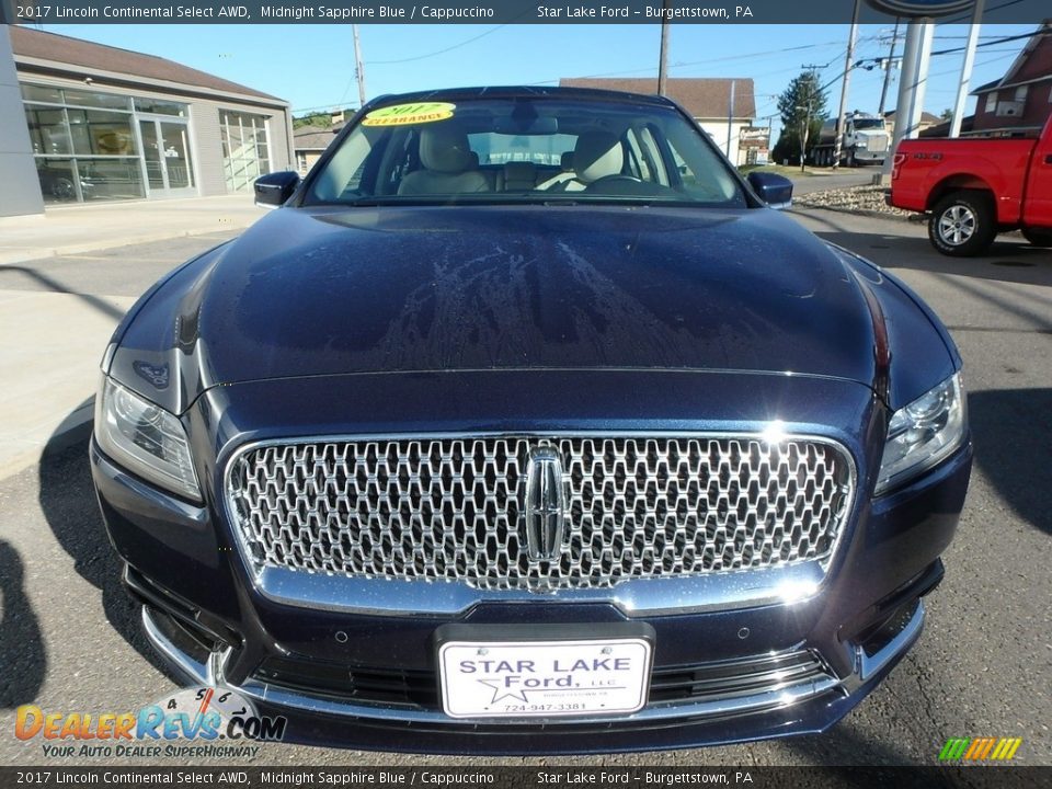 2017 Lincoln Continental Select AWD Midnight Sapphire Blue / Cappuccino Photo #2