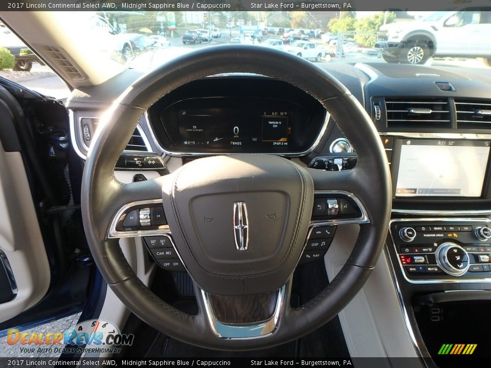 2017 Lincoln Continental Select AWD Midnight Sapphire Blue / Cappuccino Photo #16