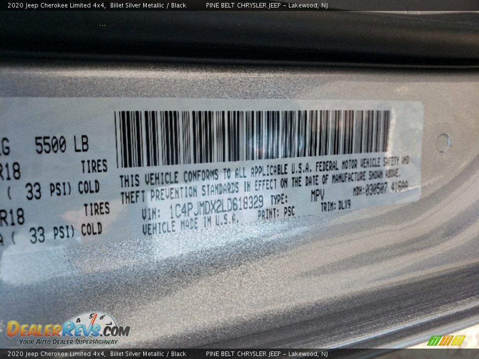2020 Jeep Cherokee Limited 4x4 Billet Silver Metallic / Black Photo #12