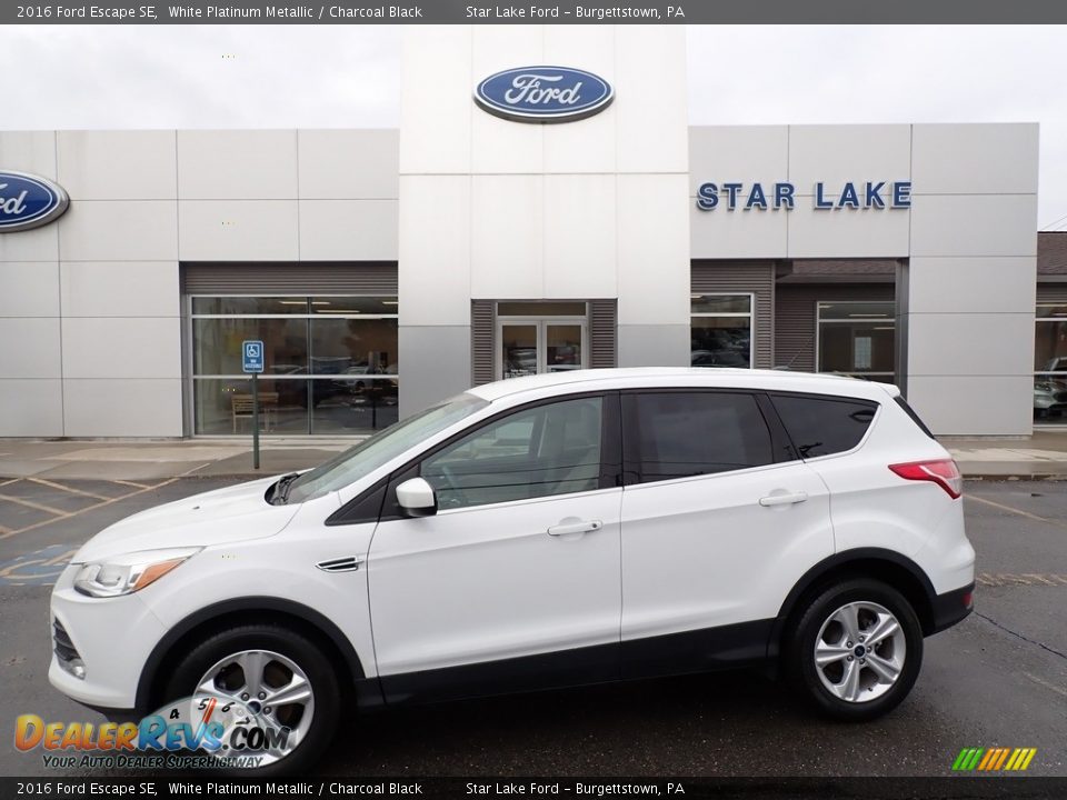 2016 Ford Escape SE White Platinum Metallic / Charcoal Black Photo #1