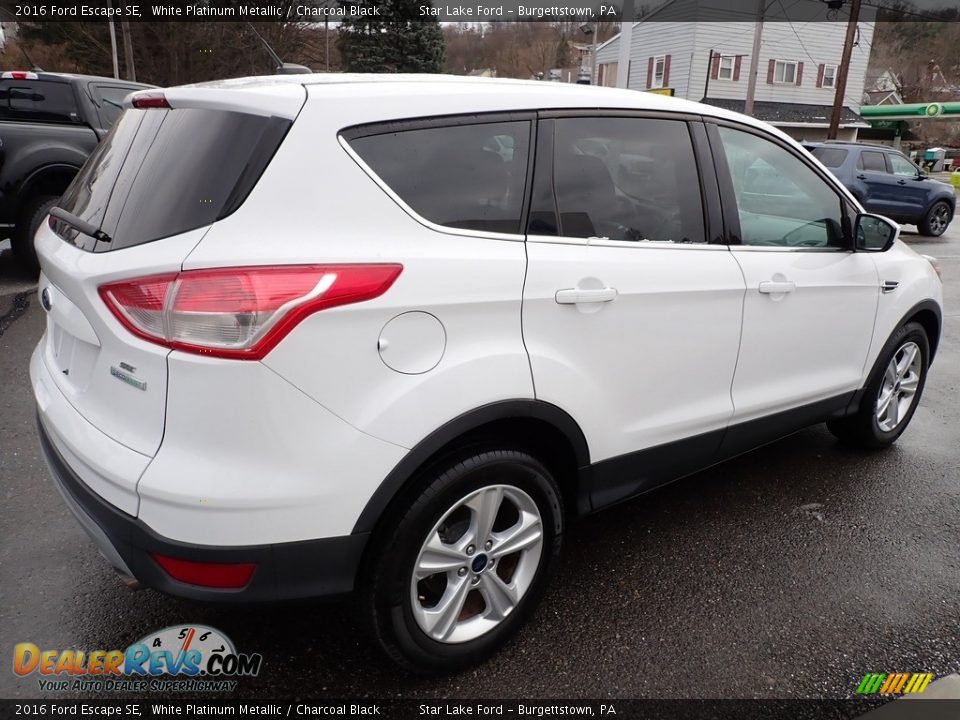 2016 Ford Escape SE White Platinum Metallic / Charcoal Black Photo #6