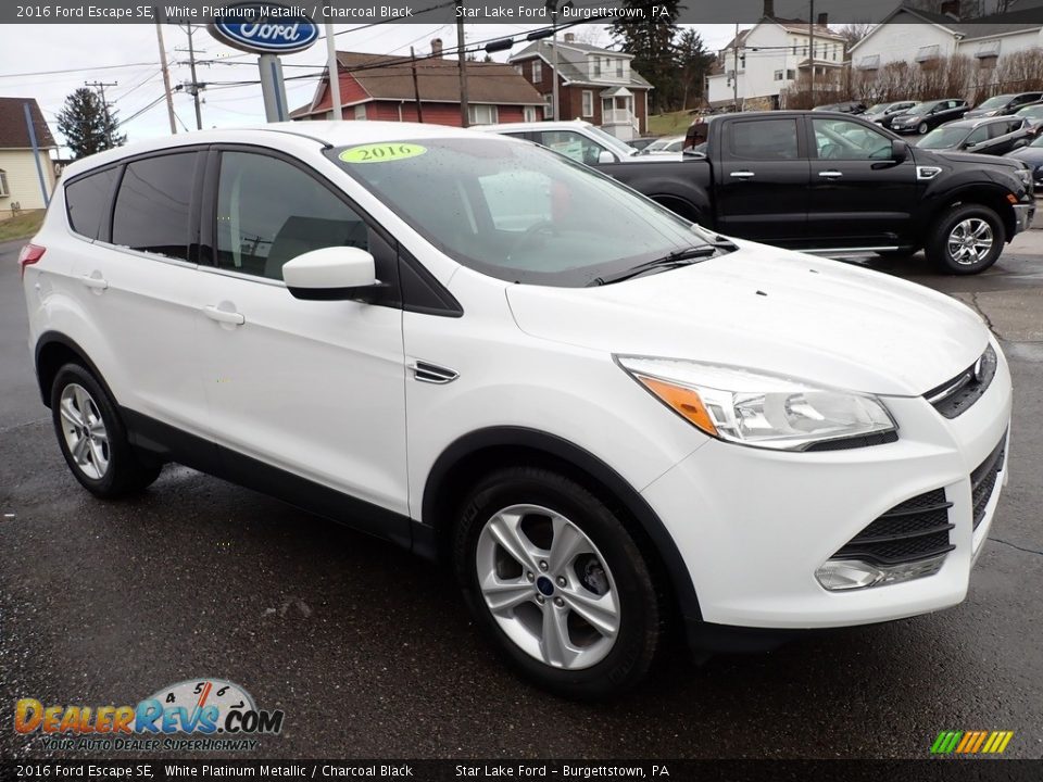 2016 Ford Escape SE White Platinum Metallic / Charcoal Black Photo #8