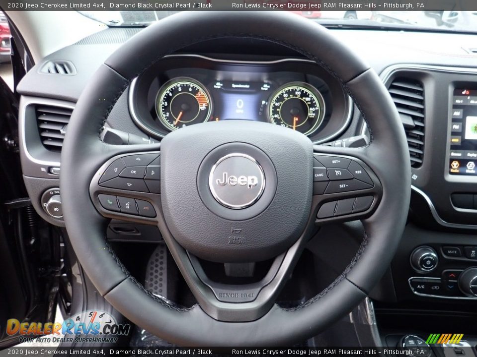 2020 Jeep Cherokee Limited 4x4 Diamond Black Crystal Pearl / Black Photo #17