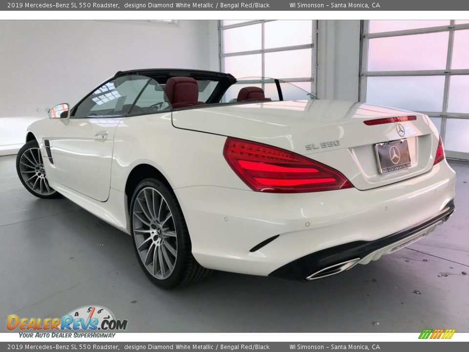 2019 Mercedes-Benz SL 550 Roadster designo Diamond White Metallic / Bengal Red/Black Photo #2