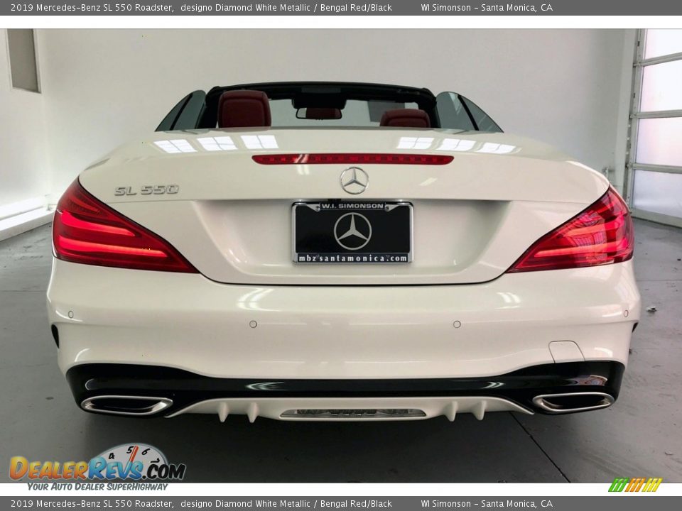 2019 Mercedes-Benz SL 550 Roadster designo Diamond White Metallic / Bengal Red/Black Photo #3