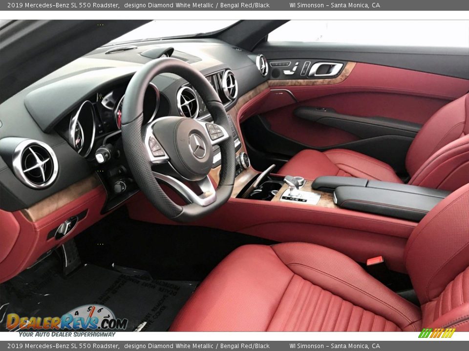 2019 Mercedes-Benz SL 550 Roadster designo Diamond White Metallic / Bengal Red/Black Photo #4