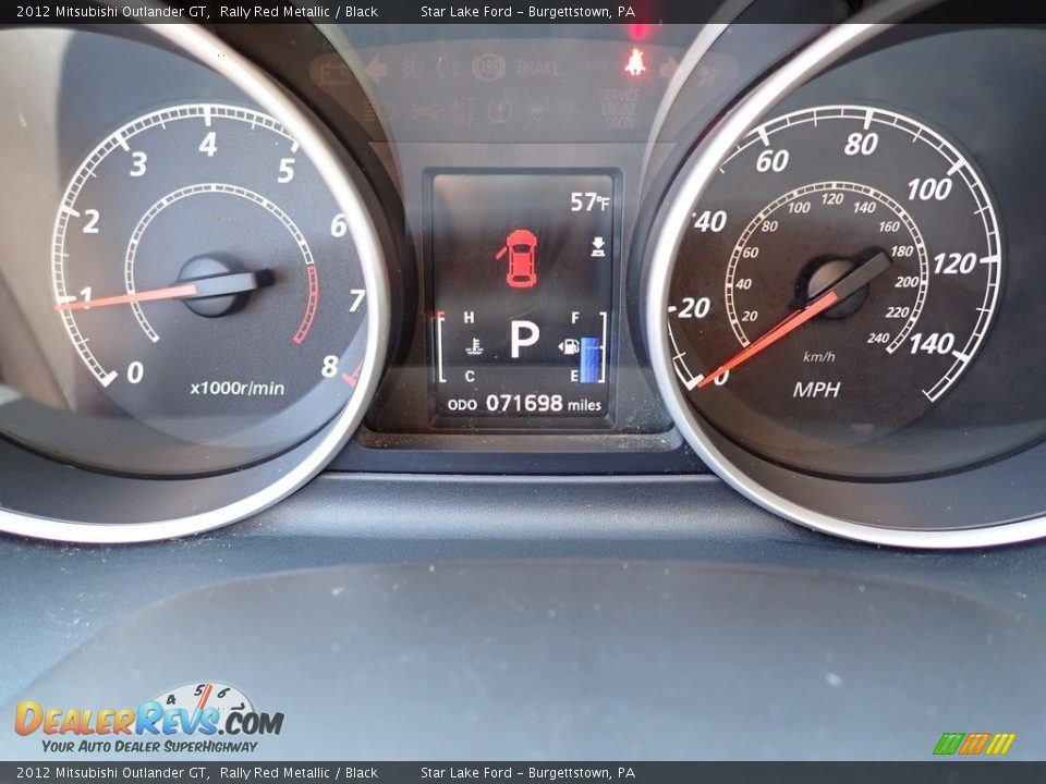 2012 Mitsubishi Outlander GT Gauges Photo #20