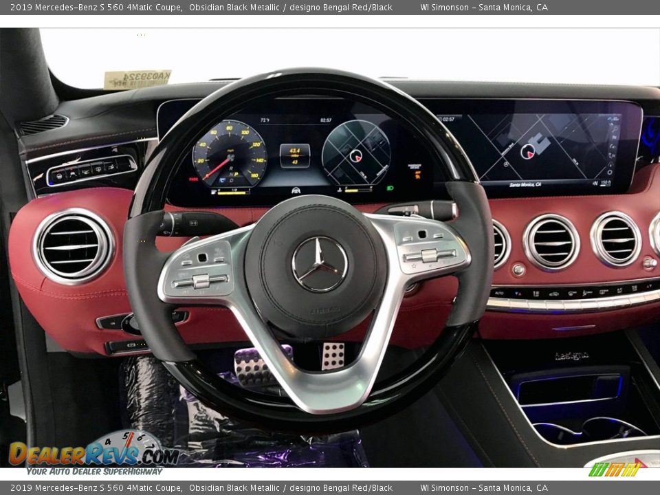 2019 Mercedes-Benz S 560 4Matic Coupe Obsidian Black Metallic / designo Bengal Red/Black Photo #4