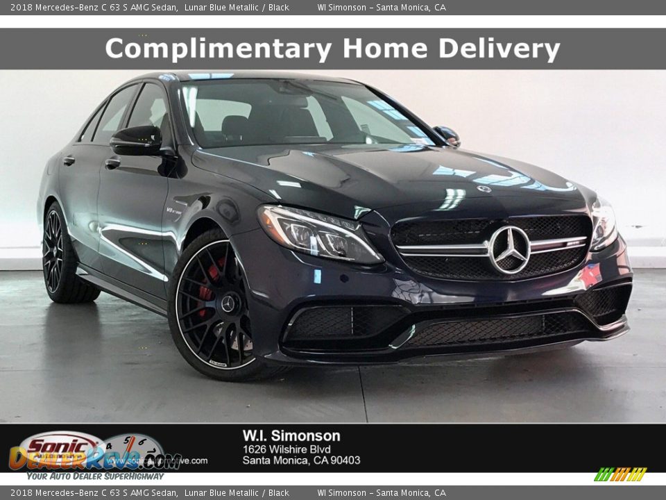 2018 Mercedes-Benz C 63 S AMG Sedan Lunar Blue Metallic / Black Photo #1