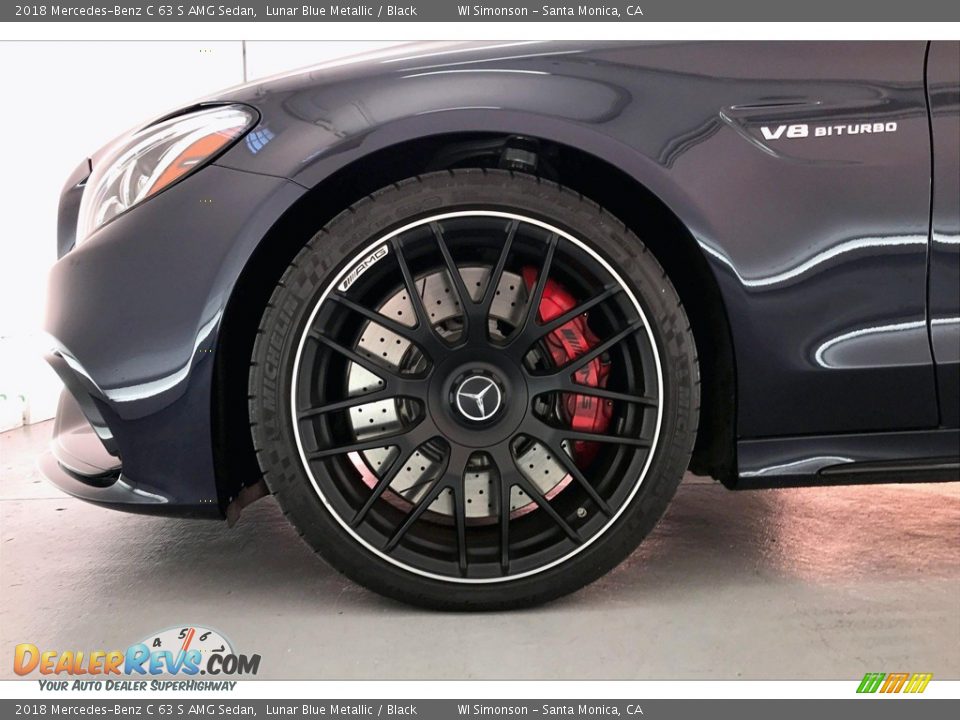 2018 Mercedes-Benz C 63 S AMG Sedan Lunar Blue Metallic / Black Photo #9