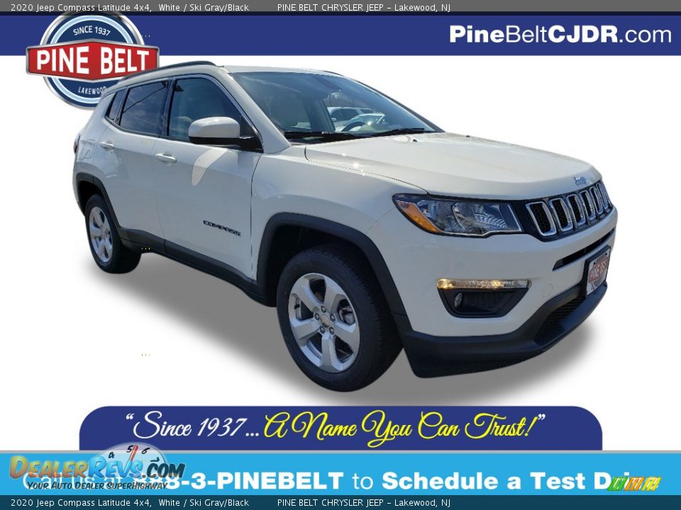 2020 Jeep Compass Latitude 4x4 White / Ski Gray/Black Photo #1