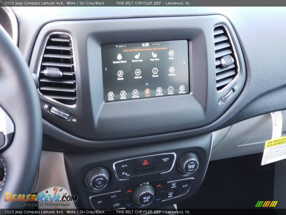 2020 Jeep Compass Latitude 4x4 White / Ski Gray/Black Photo #13
