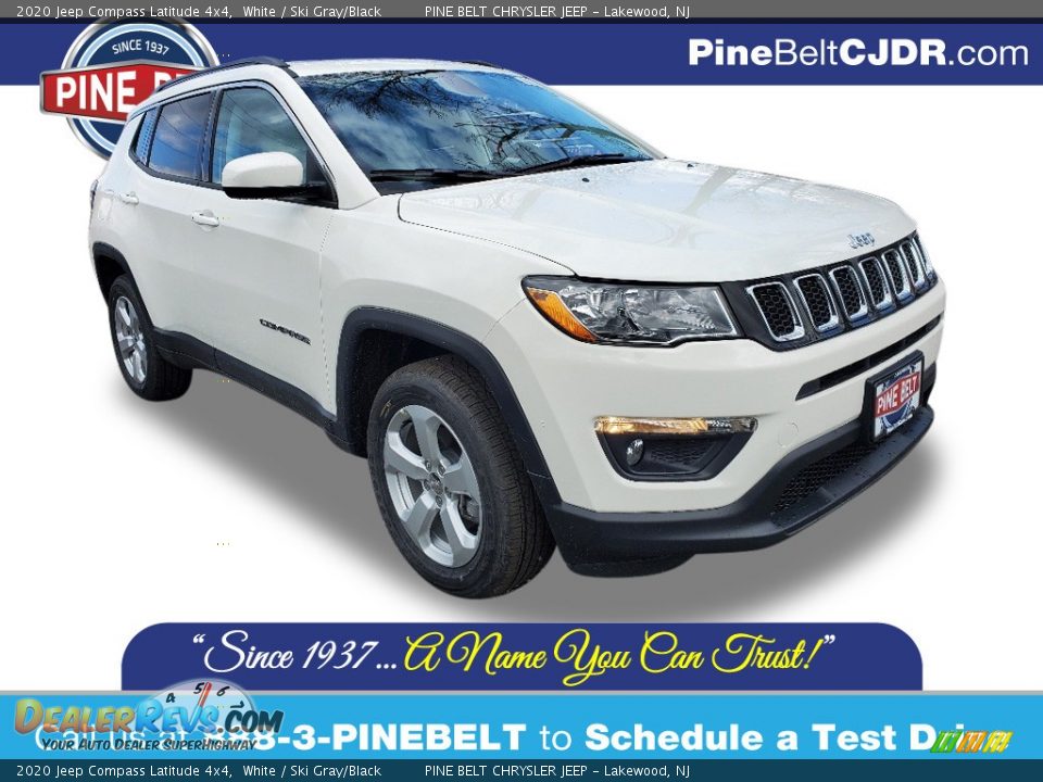 2020 Jeep Compass Latitude 4x4 White / Ski Gray/Black Photo #1