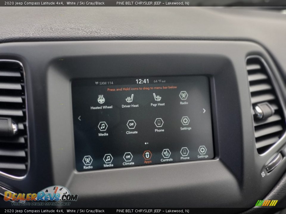 2020 Jeep Compass Latitude 4x4 White / Ski Gray/Black Photo #13
