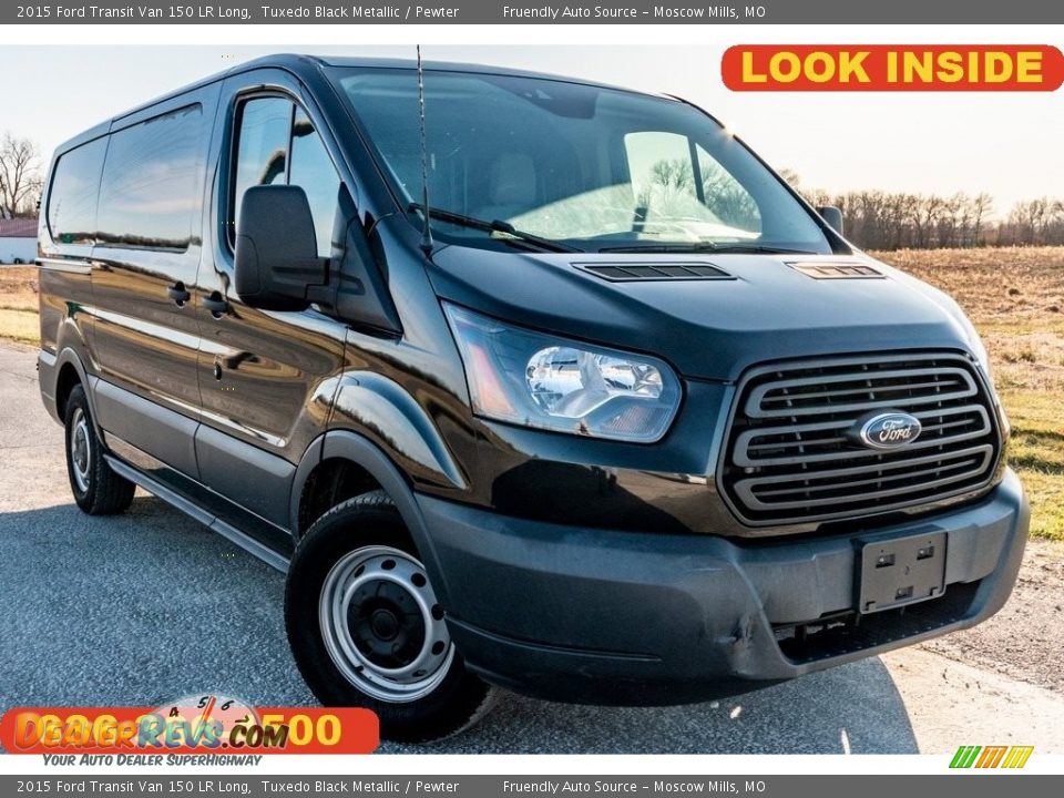 2015 Ford Transit Van 150 LR Long Tuxedo Black Metallic / Pewter Photo #1