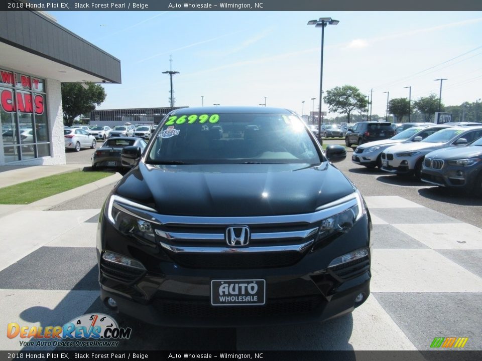 2018 Honda Pilot EX Black Forest Pearl / Beige Photo #2