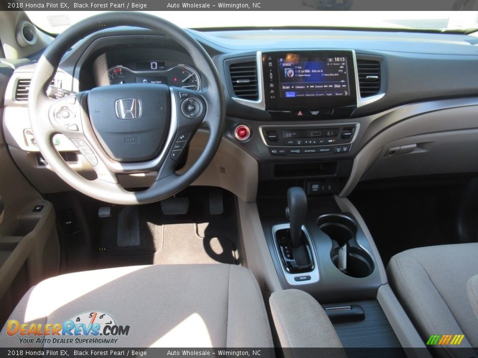 2018 Honda Pilot EX Black Forest Pearl / Beige Photo #14