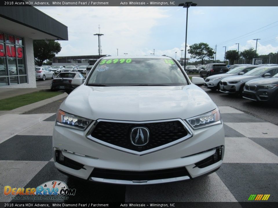 2018 Acura MDX Advance White Diamond Pearl / Parchment Photo #2