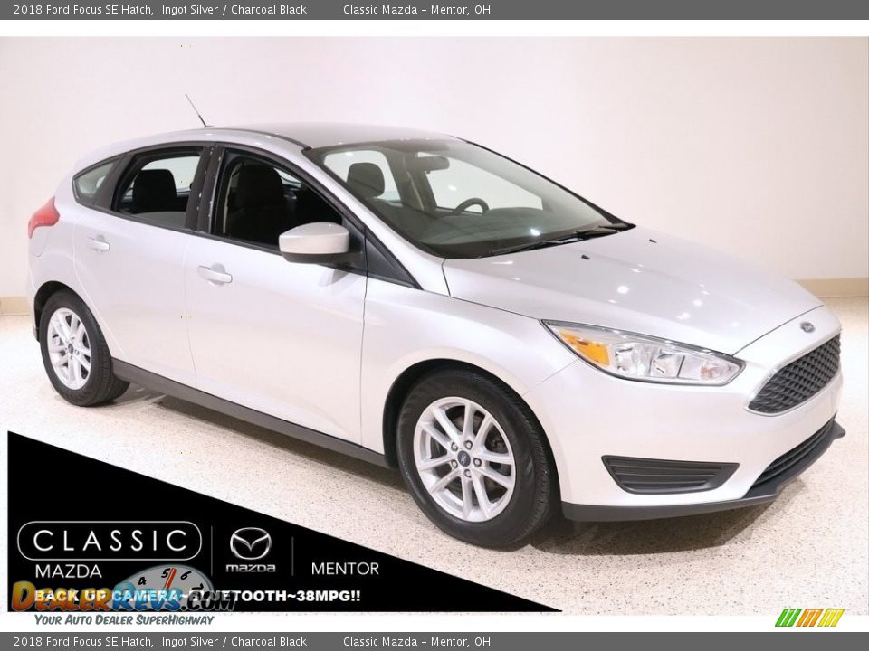 2018 Ford Focus SE Hatch Ingot Silver / Charcoal Black Photo #1