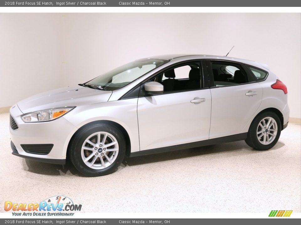 2018 Ford Focus SE Hatch Ingot Silver / Charcoal Black Photo #3