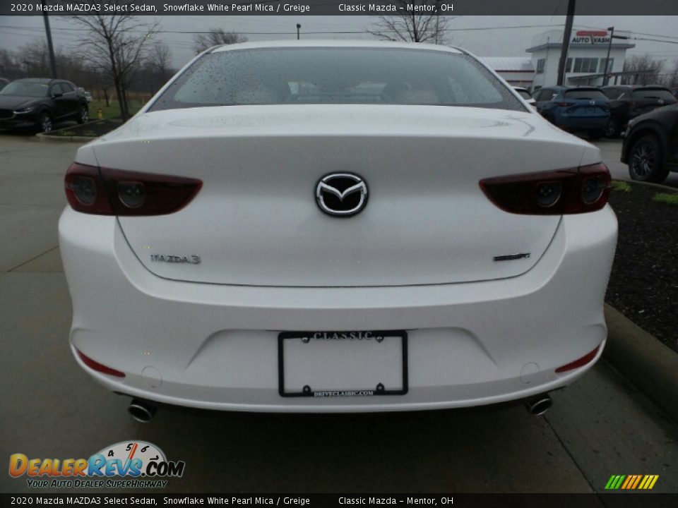 2020 Mazda MAZDA3 Select Sedan Snowflake White Pearl Mica / Greige Photo #6