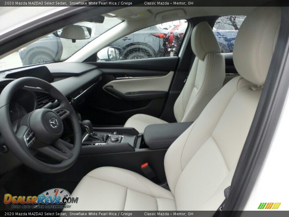 2020 Mazda MAZDA3 Select Sedan Snowflake White Pearl Mica / Greige Photo #8