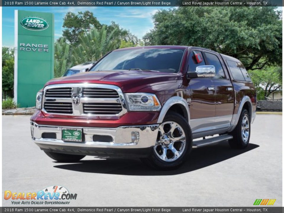 2018 Ram 1500 Laramie Crew Cab 4x4 Delmonico Red Pearl / Canyon Brown/Light Frost Beige Photo #1