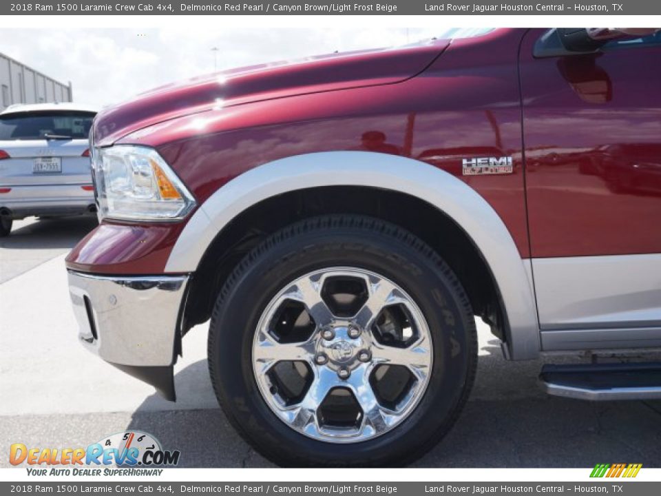 2018 Ram 1500 Laramie Crew Cab 4x4 Delmonico Red Pearl / Canyon Brown/Light Frost Beige Photo #6