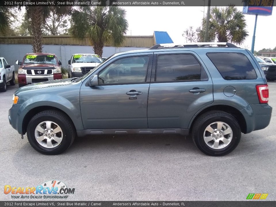 2012 Ford Escape Limited V6 Steel Blue Metallic / Camel Photo #6