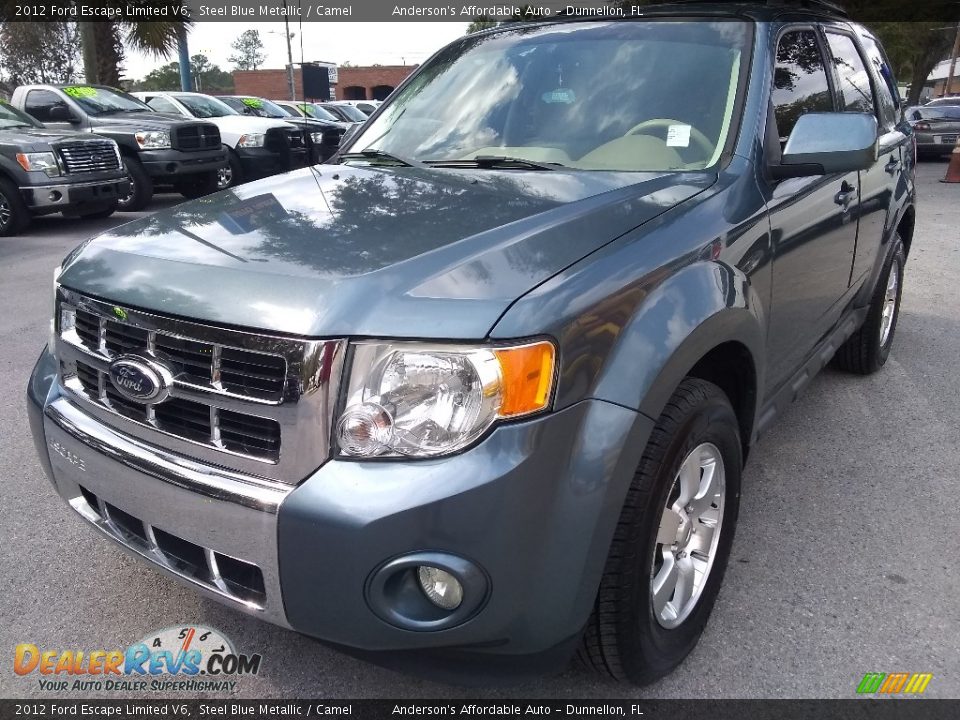 2012 Ford Escape Limited V6 Steel Blue Metallic / Camel Photo #7
