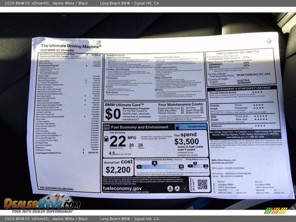 2020 BMW X5 xDrive40i Alpine White / Black Photo #10