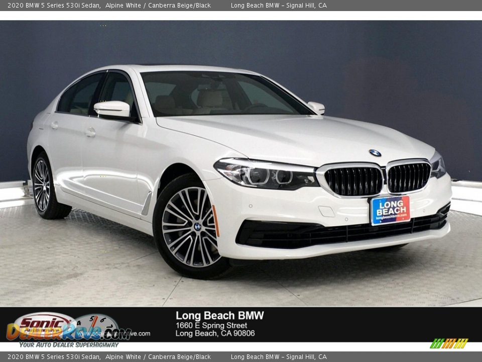 2020 BMW 5 Series 530i Sedan Alpine White / Canberra Beige/Black Photo #1