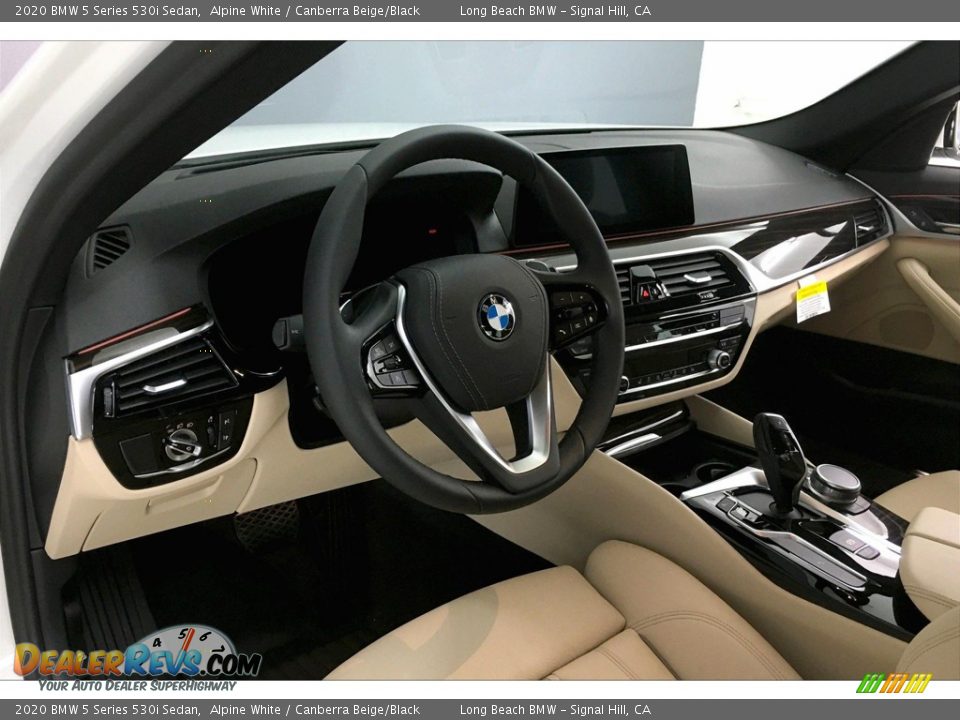 2020 BMW 5 Series 530i Sedan Alpine White / Canberra Beige/Black Photo #4