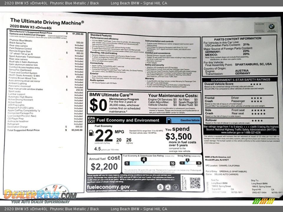 2020 BMW X5 xDrive40i Phytonic Blue Metallic / Black Photo #10