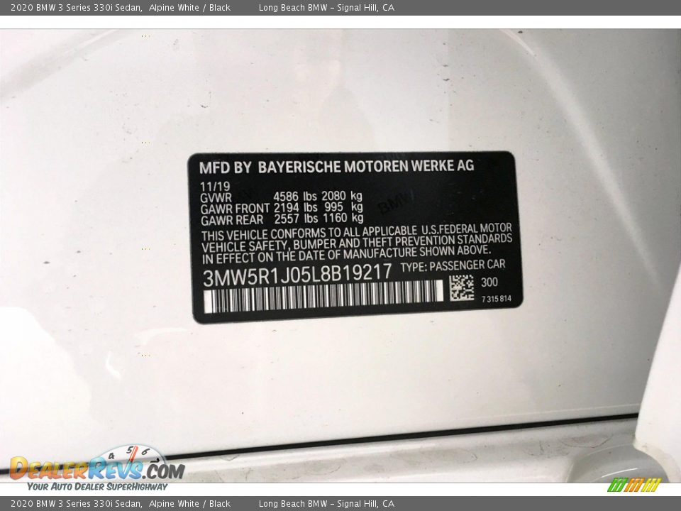 2020 BMW 3 Series 330i Sedan Alpine White / Black Photo #11