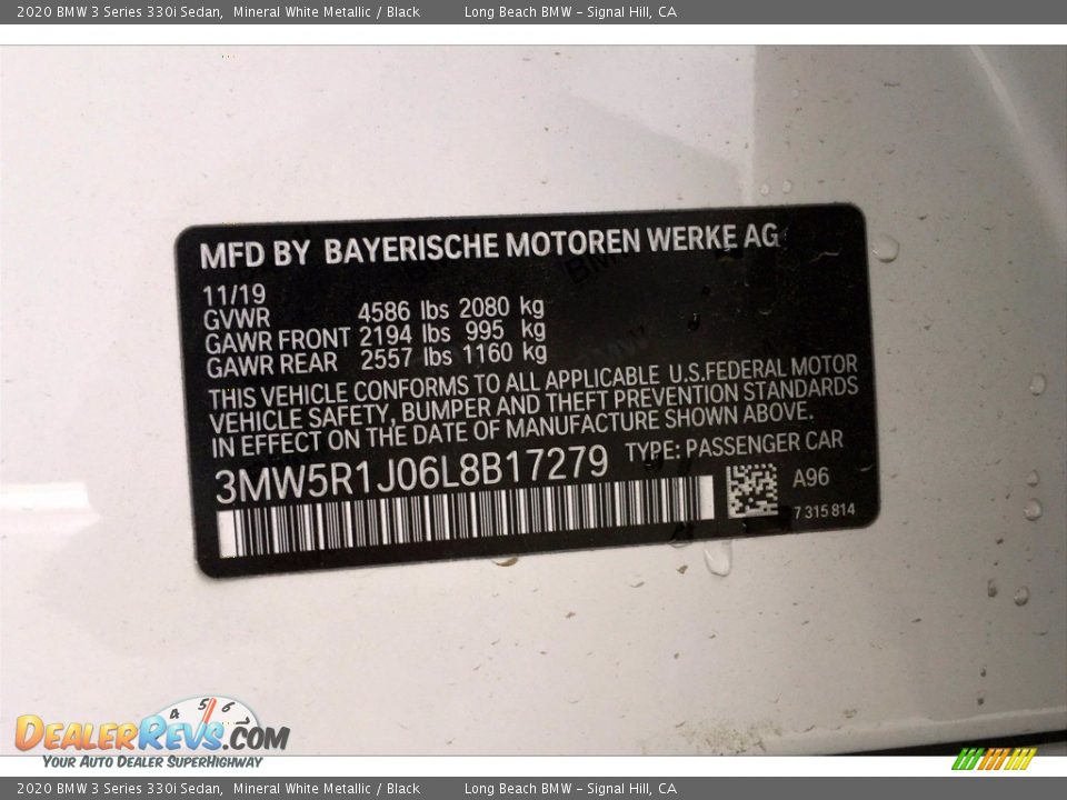 2020 BMW 3 Series 330i Sedan Mineral White Metallic / Black Photo #11