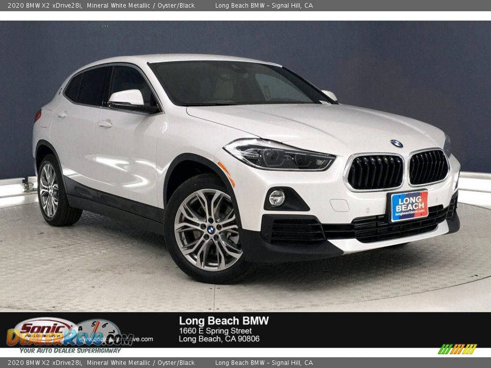 2020 BMW X2 xDrive28i Mineral White Metallic / Oyster/Black Photo #1