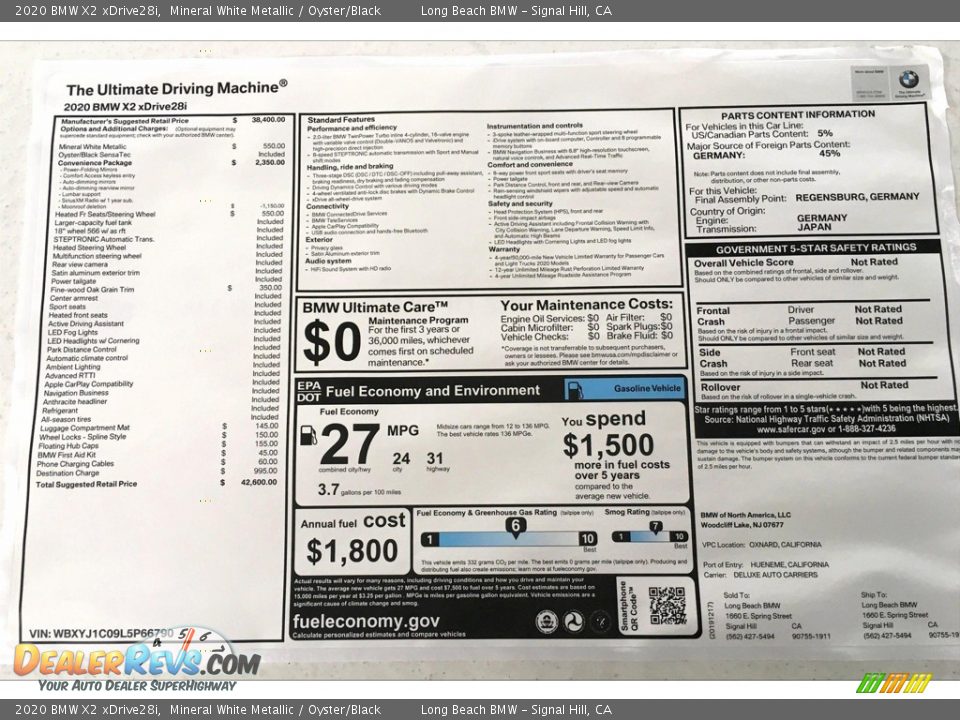 2020 BMW X2 xDrive28i Mineral White Metallic / Oyster/Black Photo #10