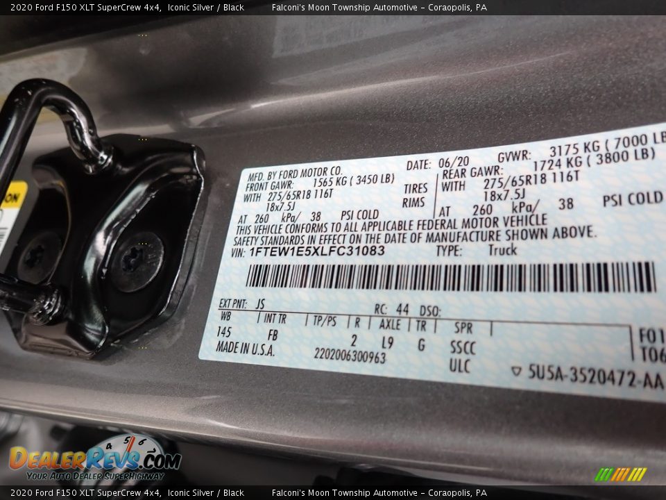2020 Ford F150 XLT SuperCrew 4x4 Iconic Silver / Black Photo #13