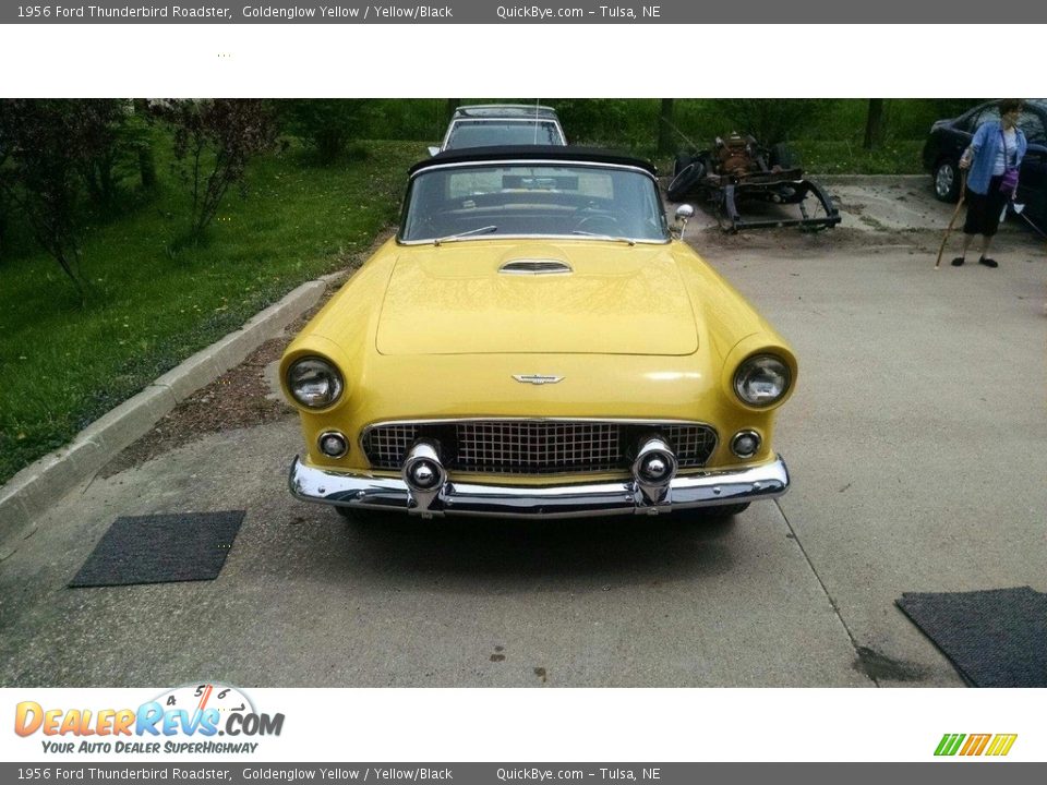 1956 Ford Thunderbird Roadster Goldenglow Yellow / Yellow/Black Photo #2