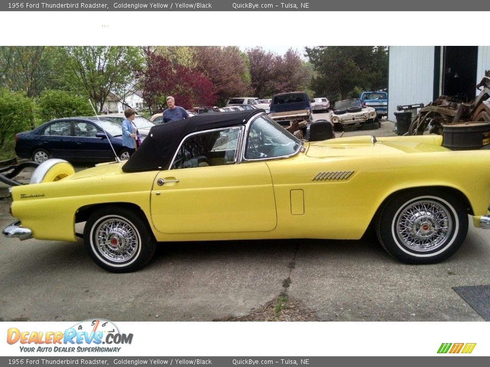 1956 Ford Thunderbird Roadster Goldenglow Yellow / Yellow/Black Photo #6