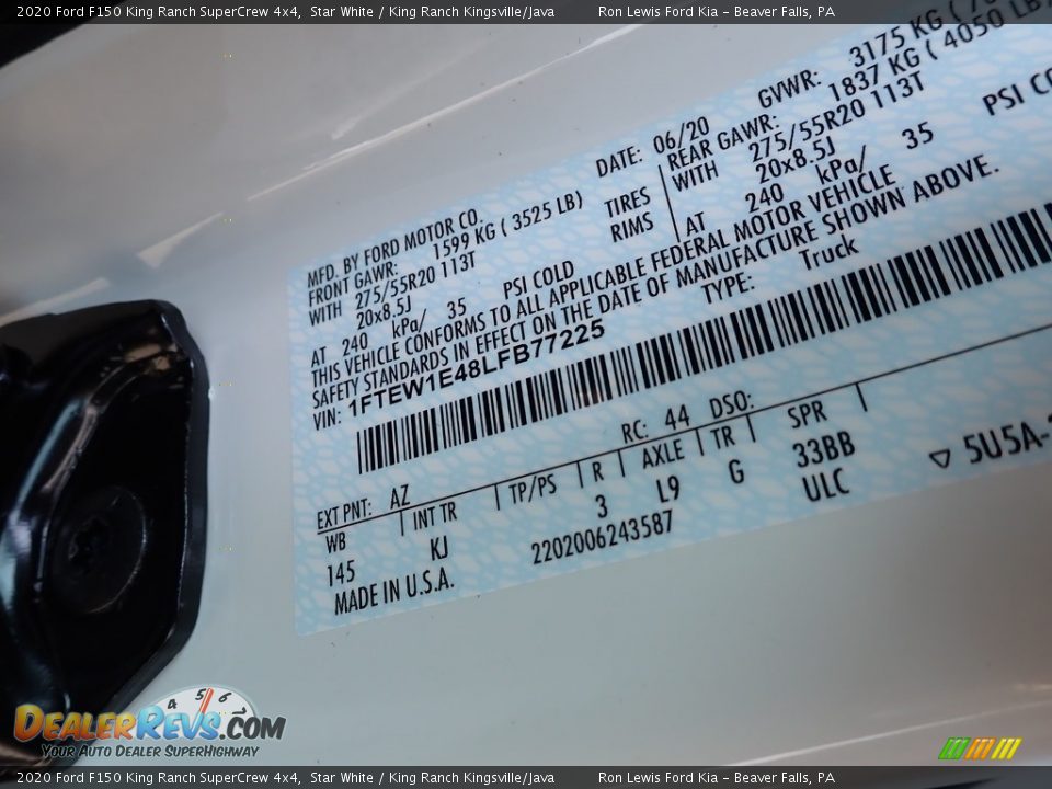2020 Ford F150 King Ranch SuperCrew 4x4 Star White / King Ranch Kingsville/Java Photo #16